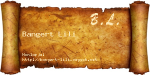 Bangert Lili névjegykártya